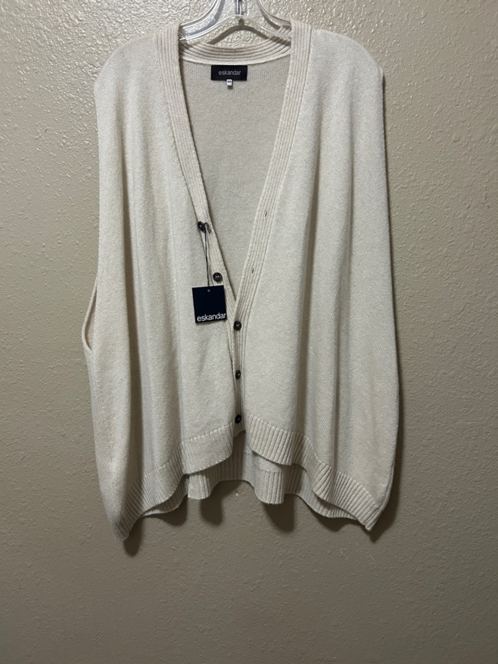 NWT Eskandar A-line Sleeveless V-neck Cardigan Cashmere